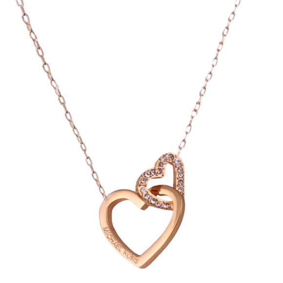 Michael Kors Jewelry - MICHAEL KORS • Rose Gold Interlocking Open Hearts Necklace